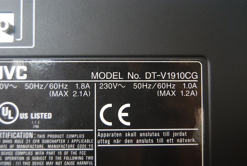 FS: JVC DT-V1910CGU Professional 19 FS: JVC DT-V1910CGU Professional 19